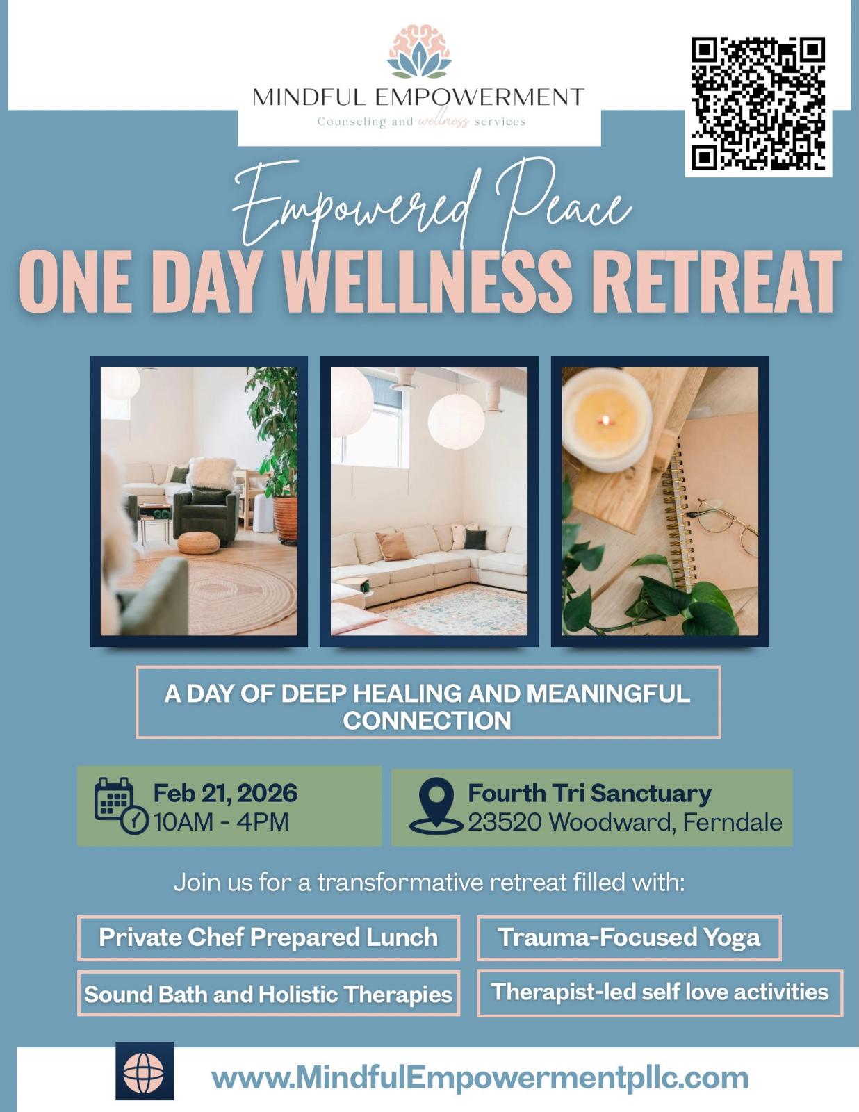 wellness retreat event in ferndale, MI. Experience gift idea for the holidays